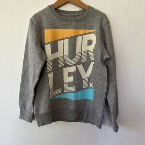 Hurley Sweatshirt Womens Medium Gray Crew Neck Spellout Skater Surfer
